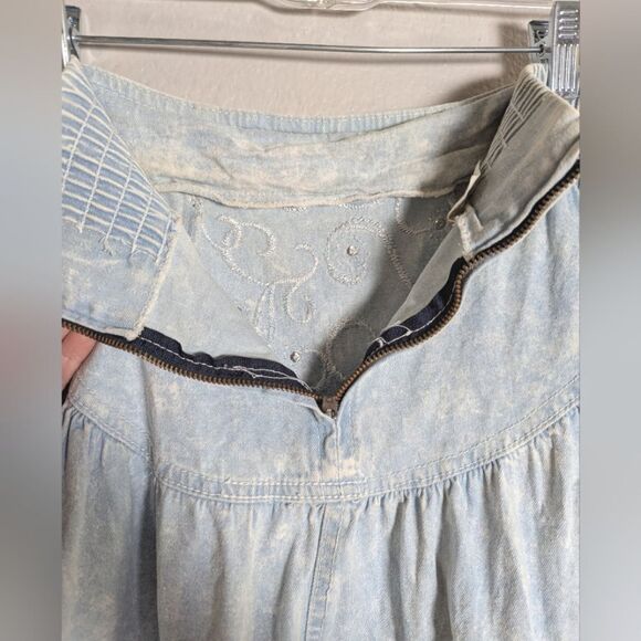 Vintage 90s Monique Fashions Blue Studded Stonewash Denim Jacket & Skirt Set L - Picture 10 of 14
